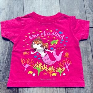 Cute girl’s size 2T “One of a Kind” hot pink, short sleeve, mermaid t-shirt